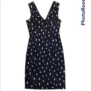 French Connection FCUK Black & White Sleeveless Sheath Dress Back Zip size 4 XS